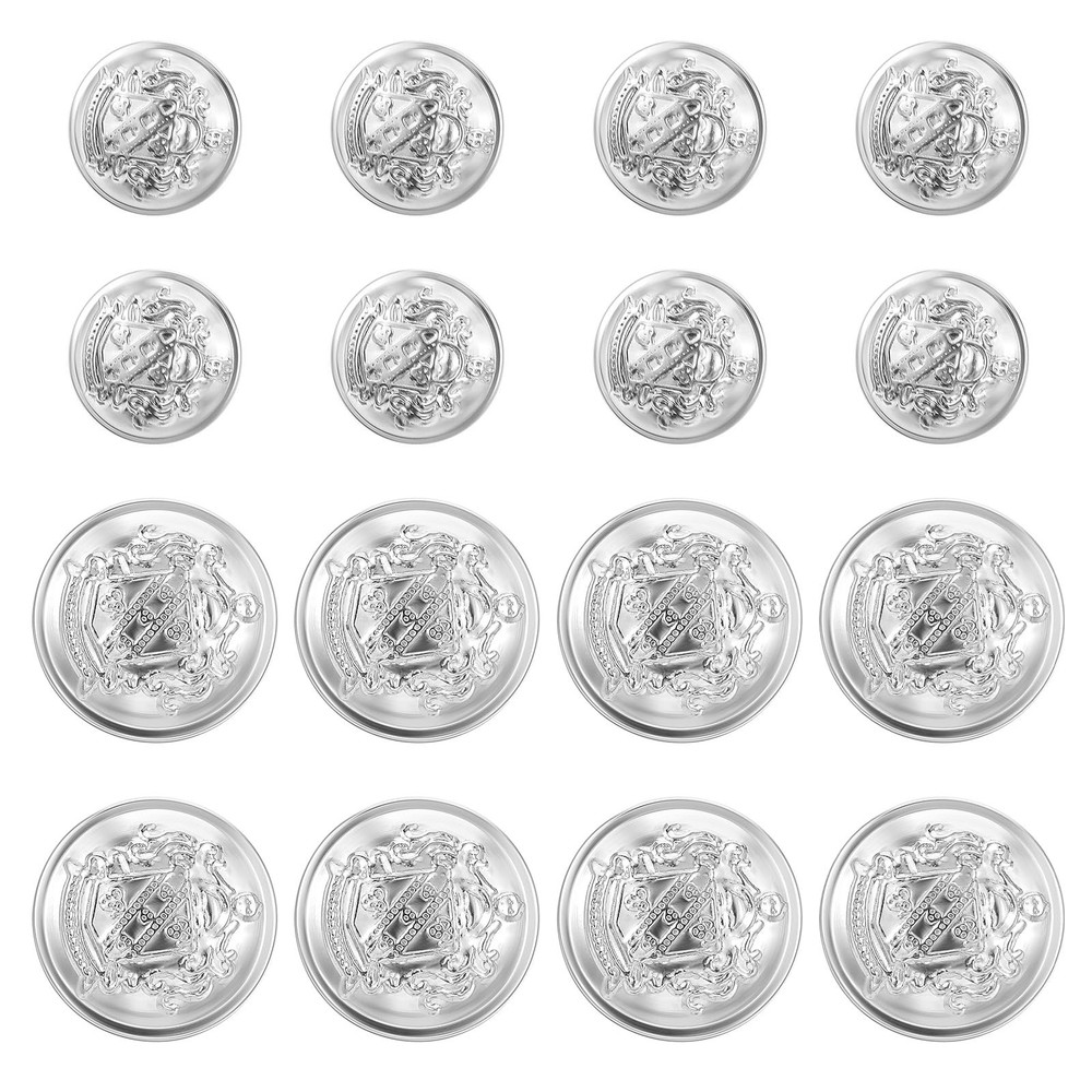 Ymapinc 16 PCS Silver Buttons Metal Blazer Button Medium,