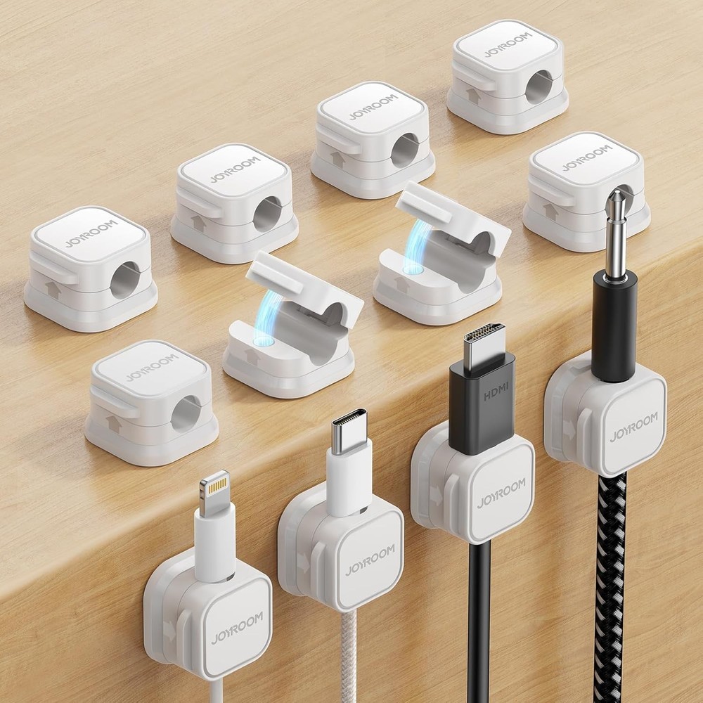 Space-Saving Magnetic Cable Clips - 12 Pack Adjustable Wire Management Solution