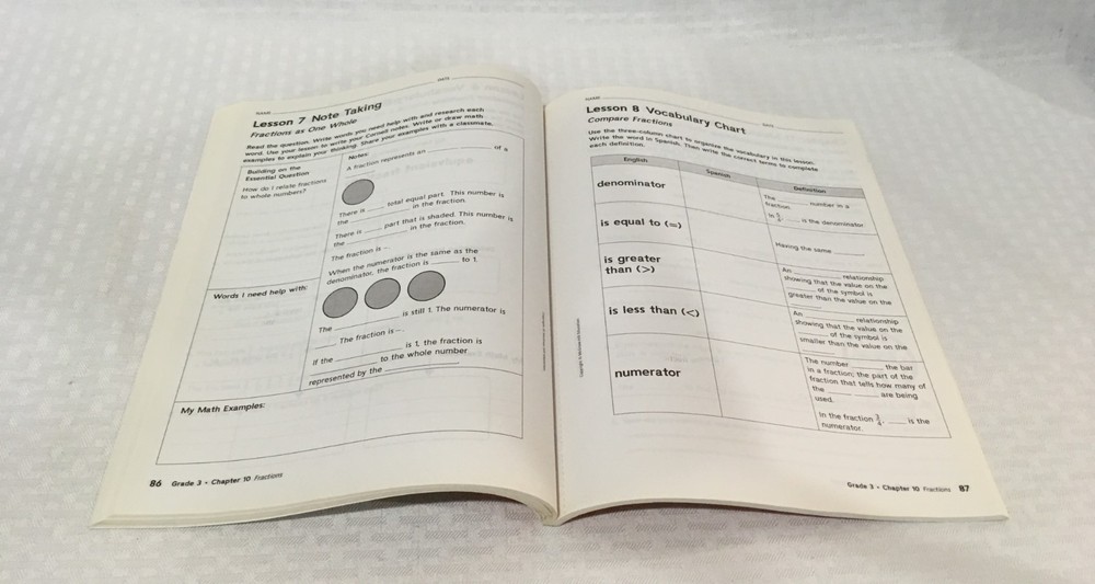 MCGRAW HILL / MY MATH / INTERACTIVE GUIDE / STUDENT WORKBOOK / GRADE 3