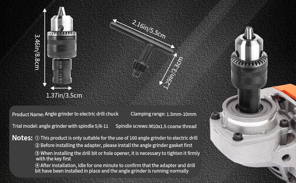 5/8-11 Angle grinding machine special conversion chuck, 1.5-10mm diameter
