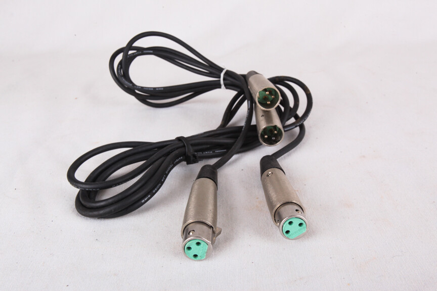 2 Switchcraft 2552 Microphone Cords, Over 6 ft Long Each