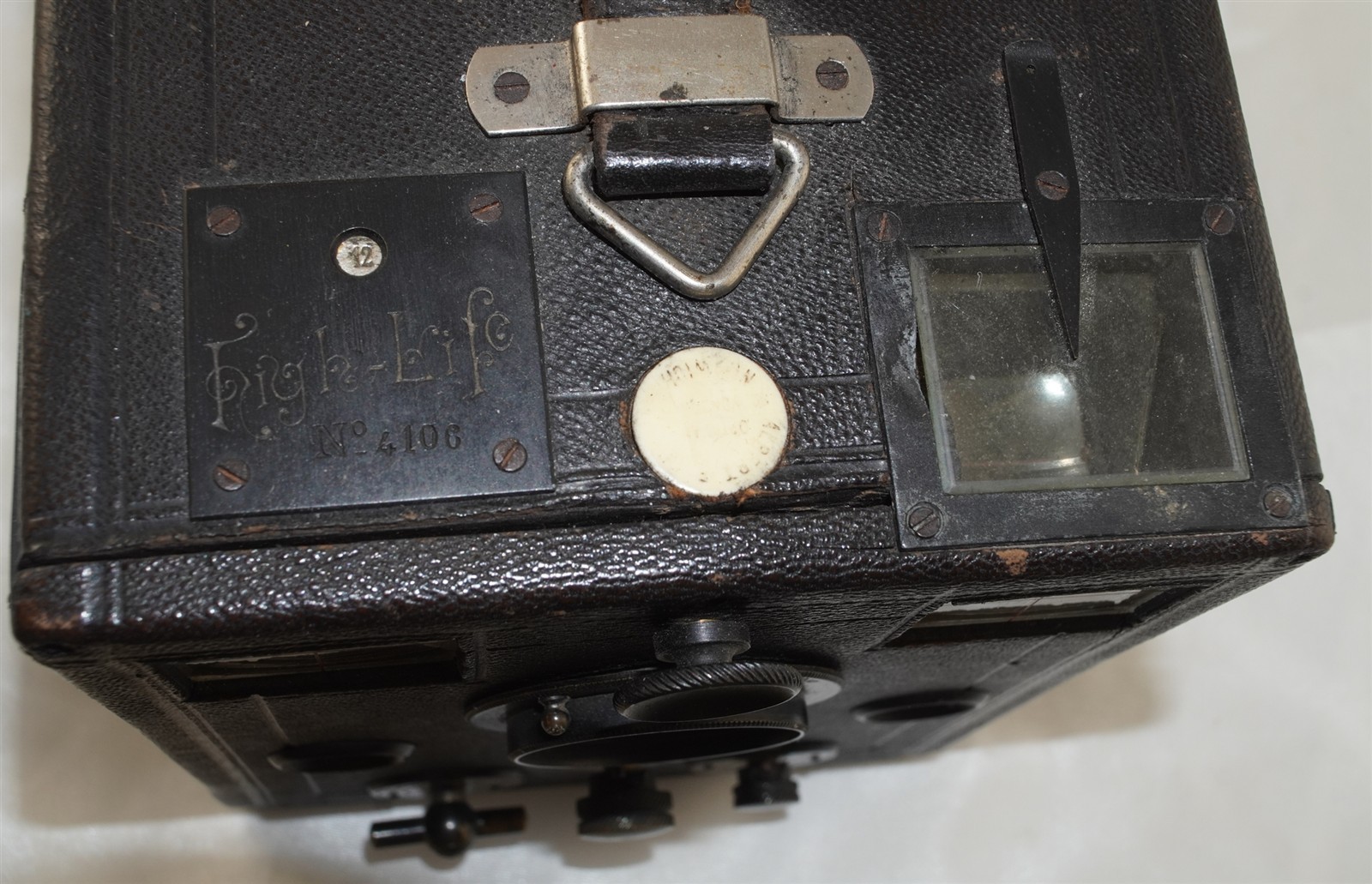 Antique European 'High Life' Drop Plate 3 1/4 x 4 1/4 Detective Camera