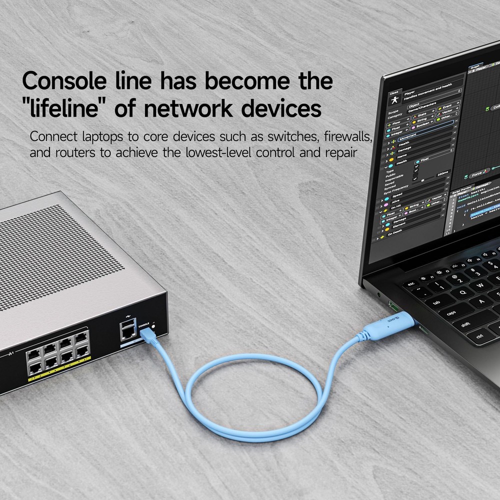 USB Type A to USB Type Mini B, Console Cable with FT232 Chipset (Blue,6FT)