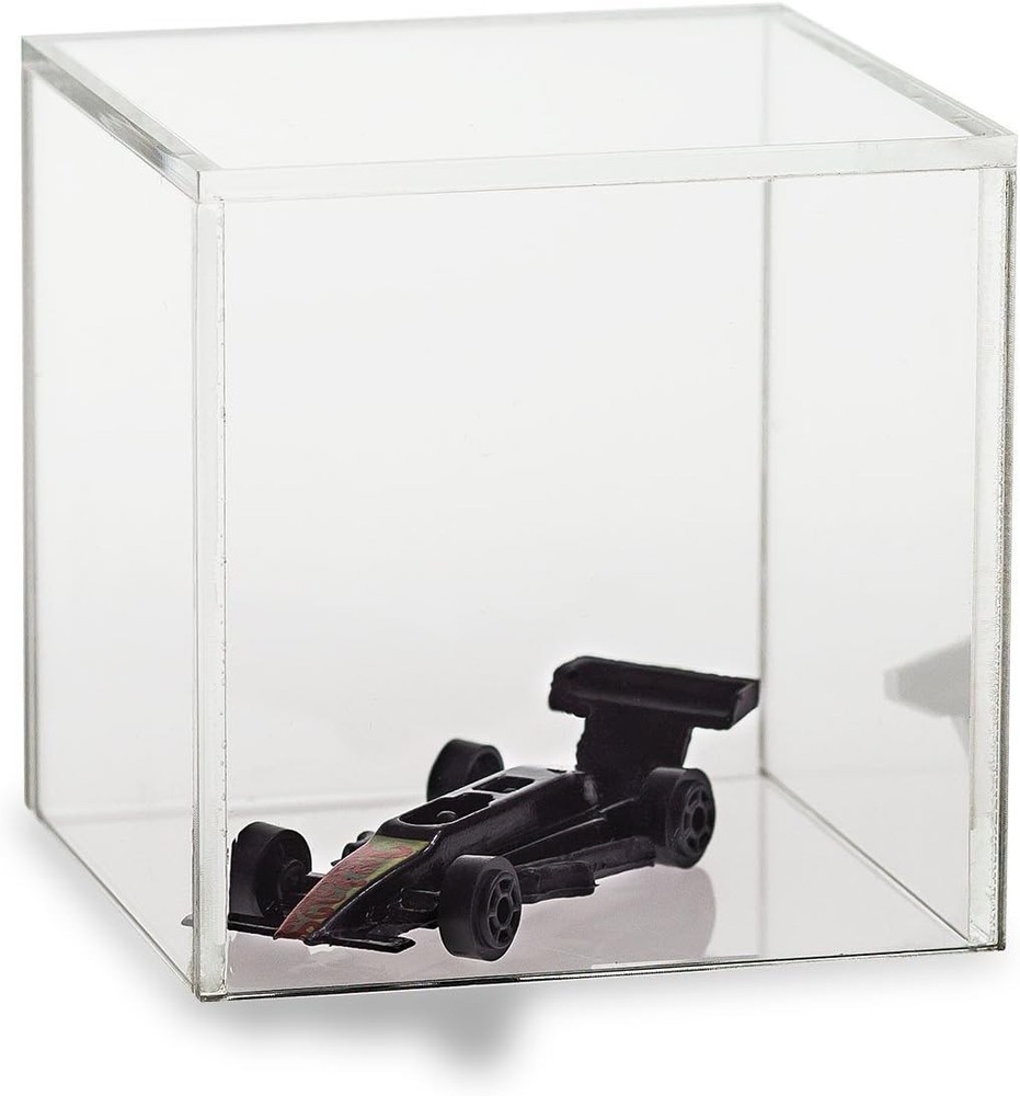 Clear Acrylic Display Case, Available with Additional Base 6 Inch Cube, No Base