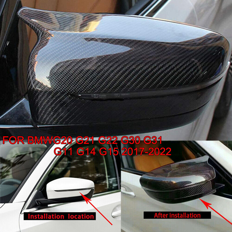 CARBON FIBER FOR BMW G30 G20 G11 G12 M STYLE SIDE MIRROR COVER CAP Clip-ON 17-22
