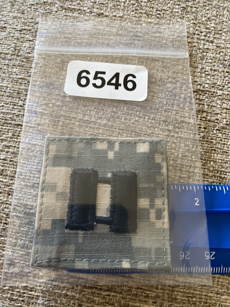 US Army Captain CPT O-3 Rank ACU Hook / Loop Pattern Military Patch INV6546