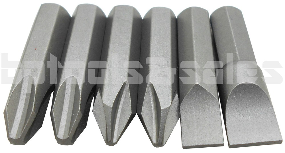 6pc Impact Driver Bits Precision Screwdriver Set Phillips & Slotted CR-V Steel