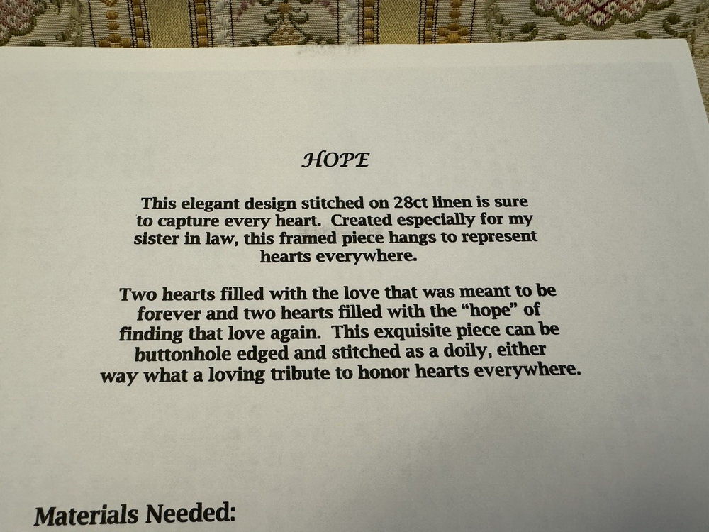 J DESIGNS Hope Alternative Hardanger Techniques Booklet Pattern by Julie