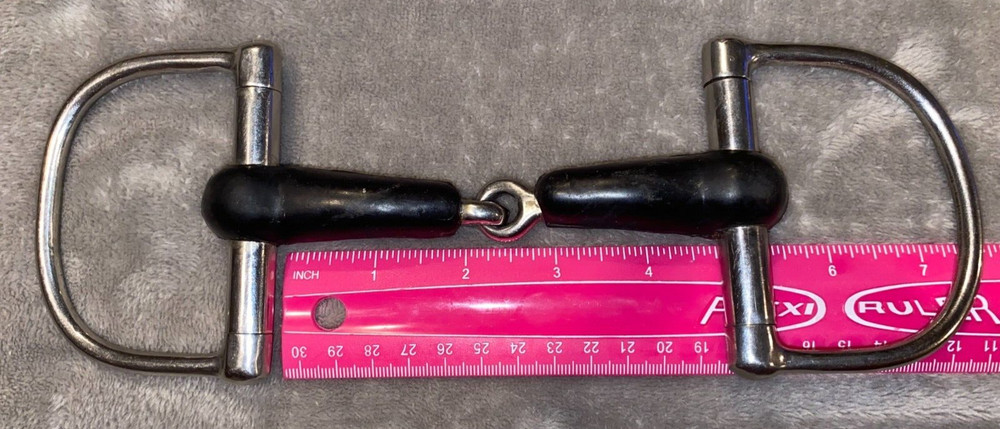 4 3/4'' BLACK RUBBER SNAFFLE ENGLISH DEE BIT