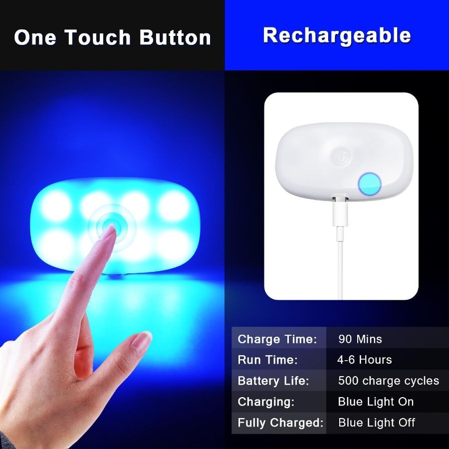 Car Led Dome Light Interior Wireless Rechargeable Battery Powered Magnetic Ceili