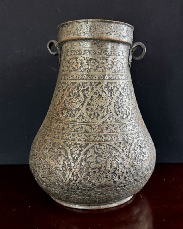 OLD COOPER CENTRAL ASIAN JUG  WITH HAND ENGRAVED