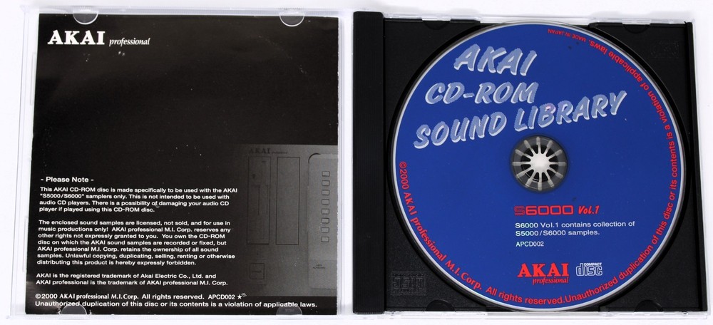 Akai Sound Library S6000 Vol.1 Sample Library/Sound Library/Sampling CD CD-ROM