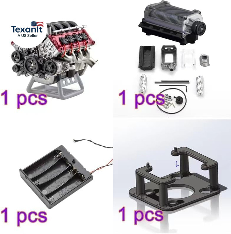 MAD Cison Mini V8 Engine Kit That Runs - Small Engine Building Kit for Adults, S