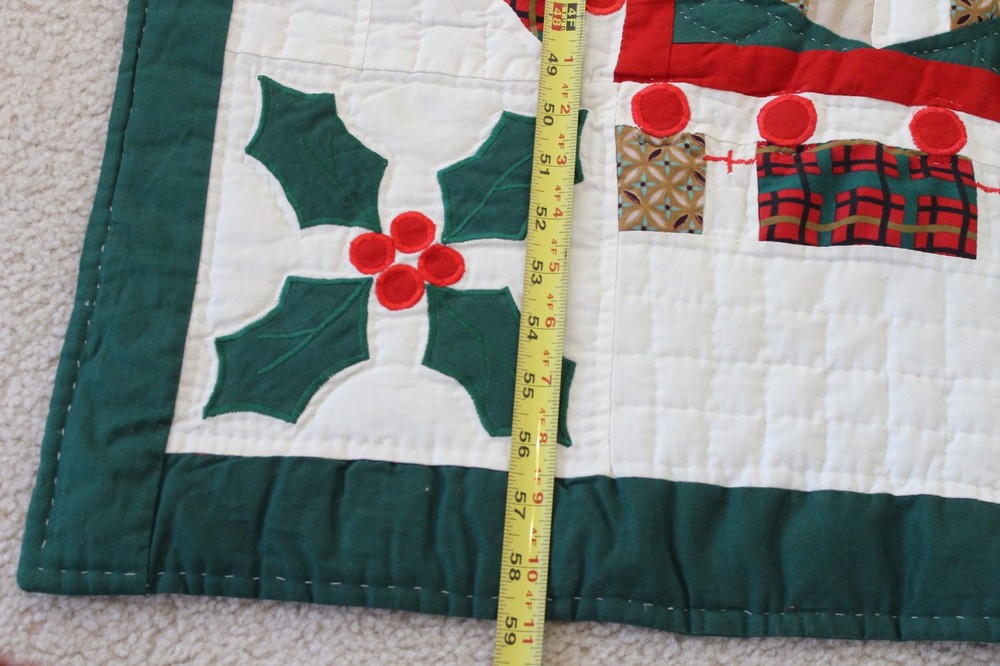 American Pacific County Christmas Throw Hand Quilted Patchwork Quilt 49" x 59"