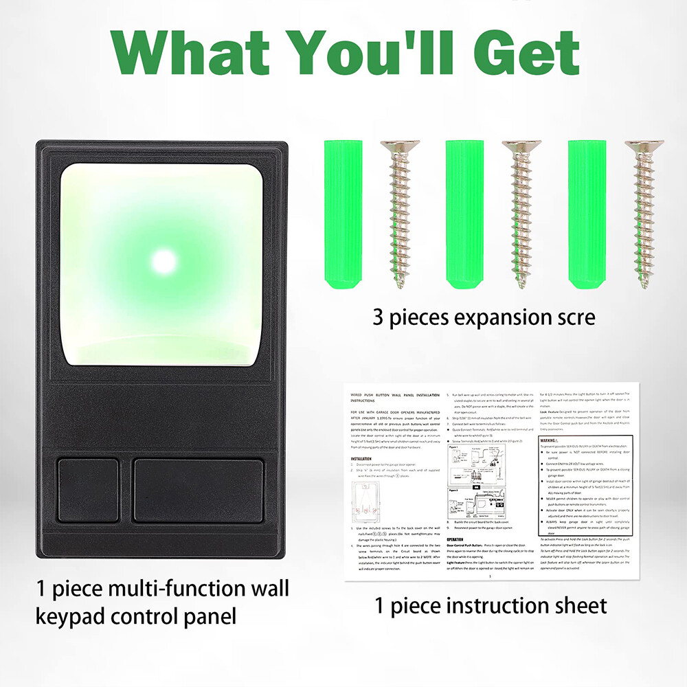 Multi-Function Garage Door Opener For Chamberlain Wall Control Remote Fast Ship