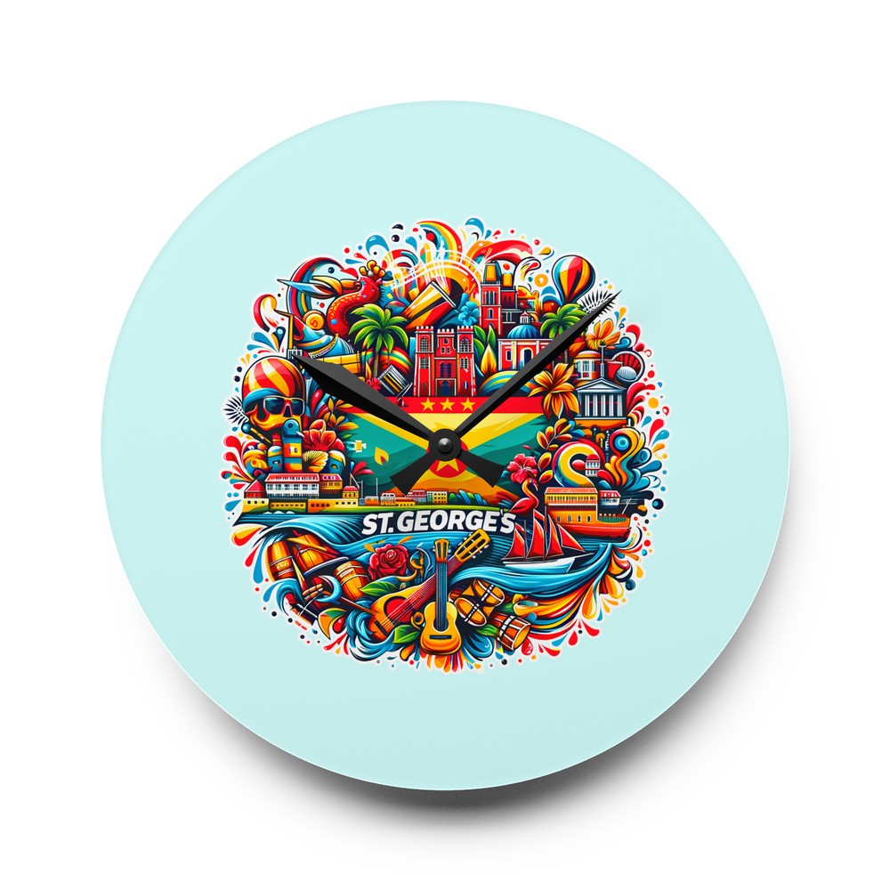 Saint George's Grenada Wall Clock (Acrylic)