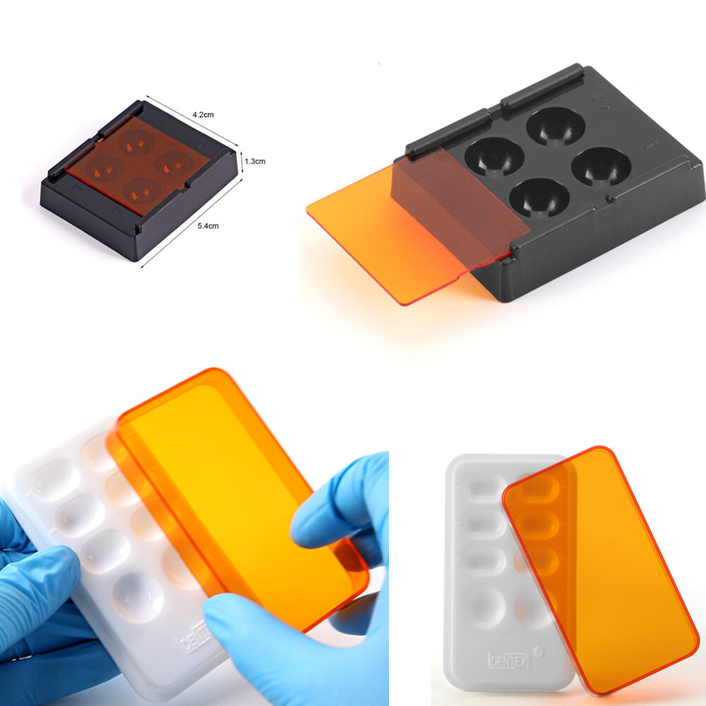 4/8 Holes Dental Storage Box Teeth Patch Shading Light Case Resin Molar Boxes