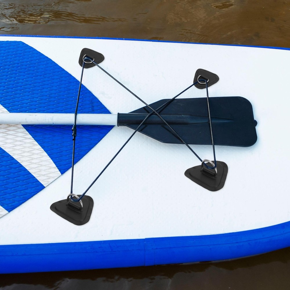 6pcs D PVC Patch Stainless Steel Triangle Shape Black for Kayak