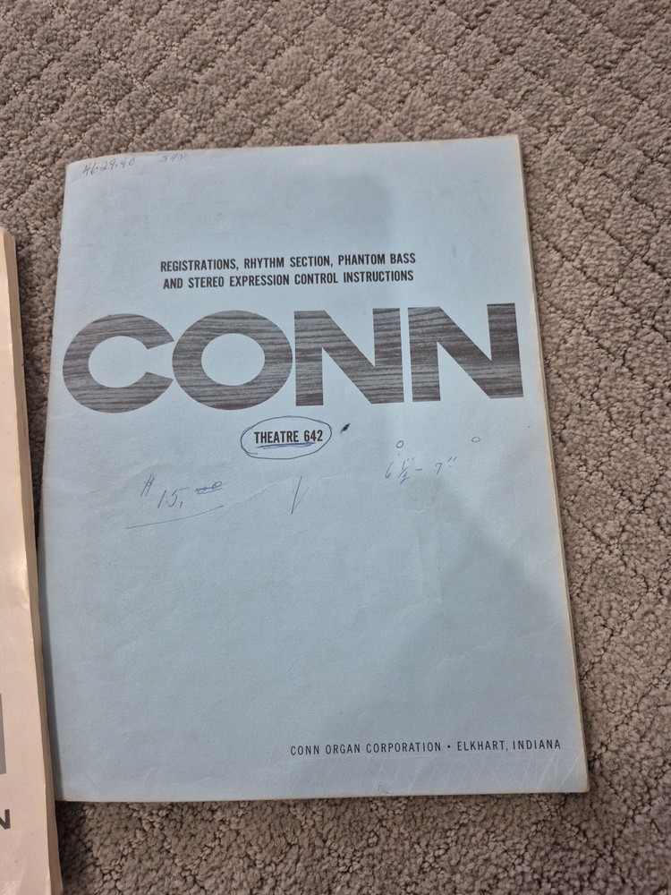 Conn Organ Service Manual + Models 543. 551. 641, 633 Type 1 Ma