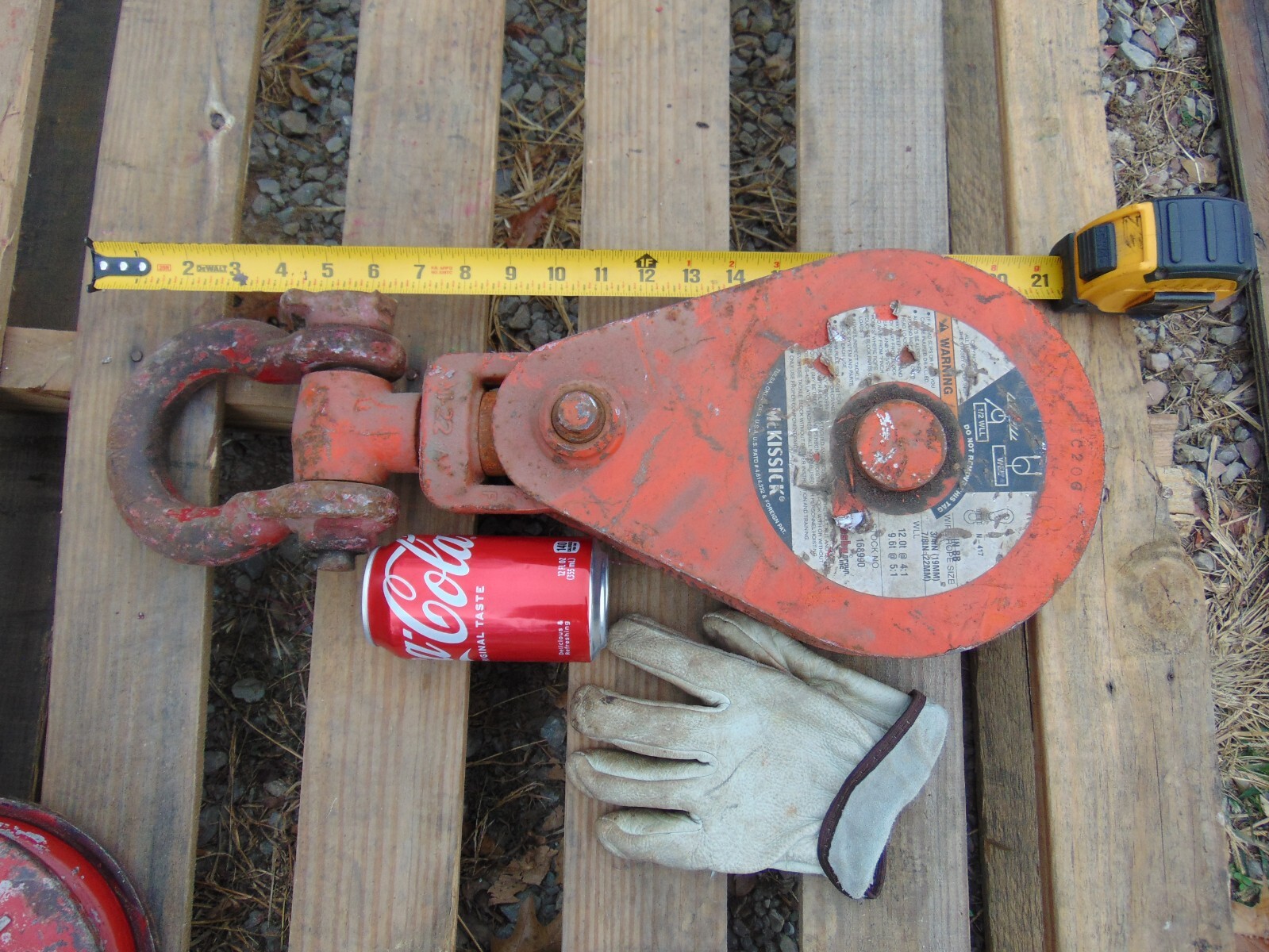 Crosby McKissick 12 Ton 417 Snatch Block Pulley (8" Sheave, 3/4"-7/8" Wire Rope)