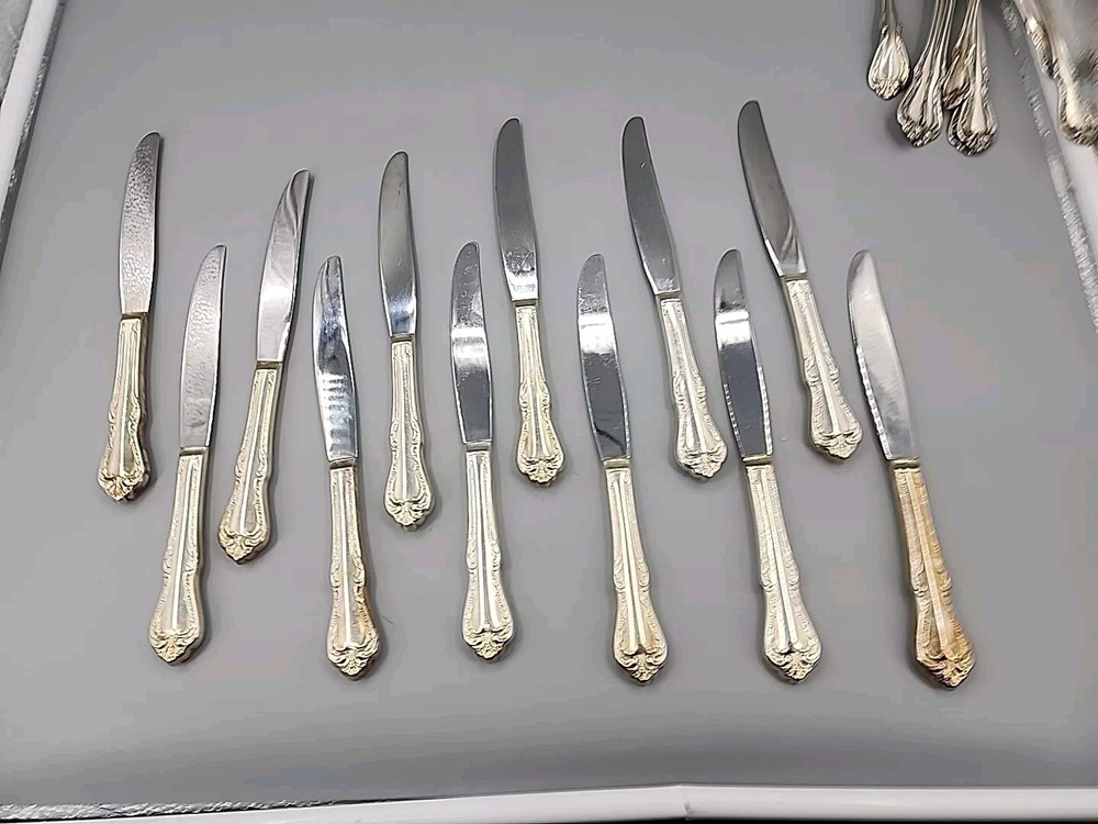WM Rogers Oneida Silver Overlay 115 Piece Chalice Harmony Flatware Set