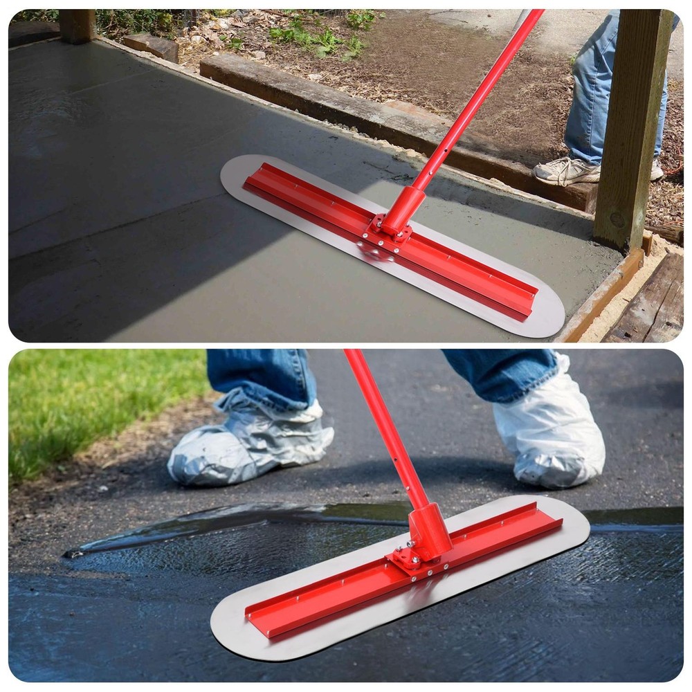 Bull Float 48"x12" Concrete Tool Trowel Float 4 Handles Round End