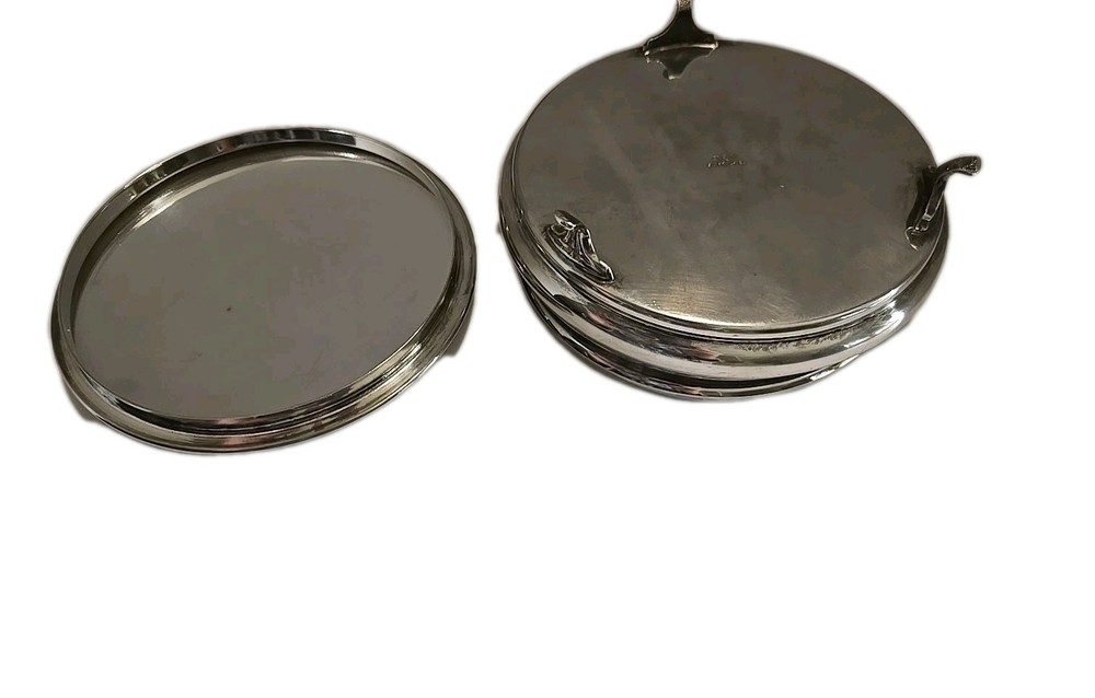 Silver Plated Middle Eastern Hand-Etched Arabic Or Perian 3-Footed Container.