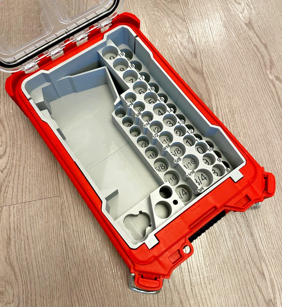 Milwaukee M12 3/8" Compact Impact PACKOUT Insert W/ Socket Organizer (3D Printed