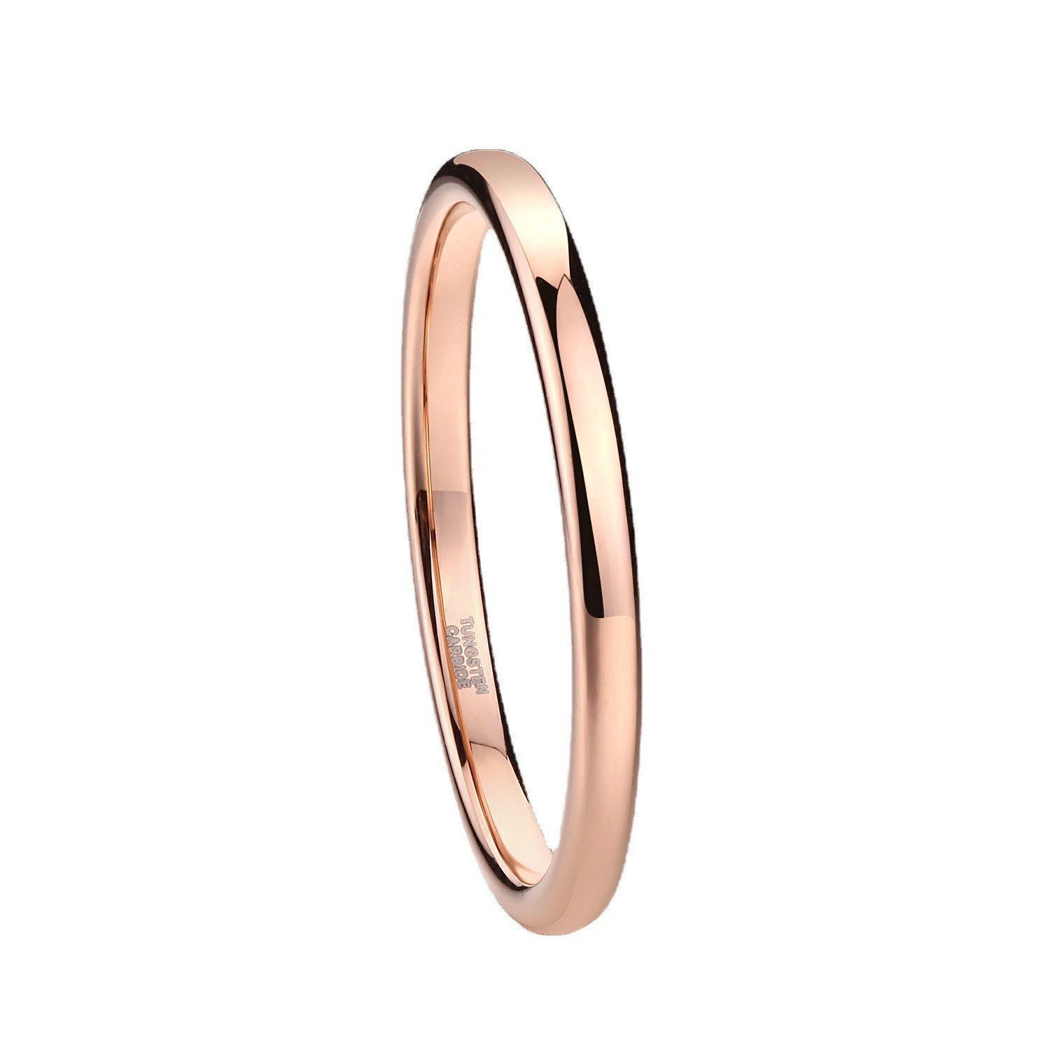2-8mm Engagement Ring for Women Tungsten Wedding Promise Ring for Her Rose Gold