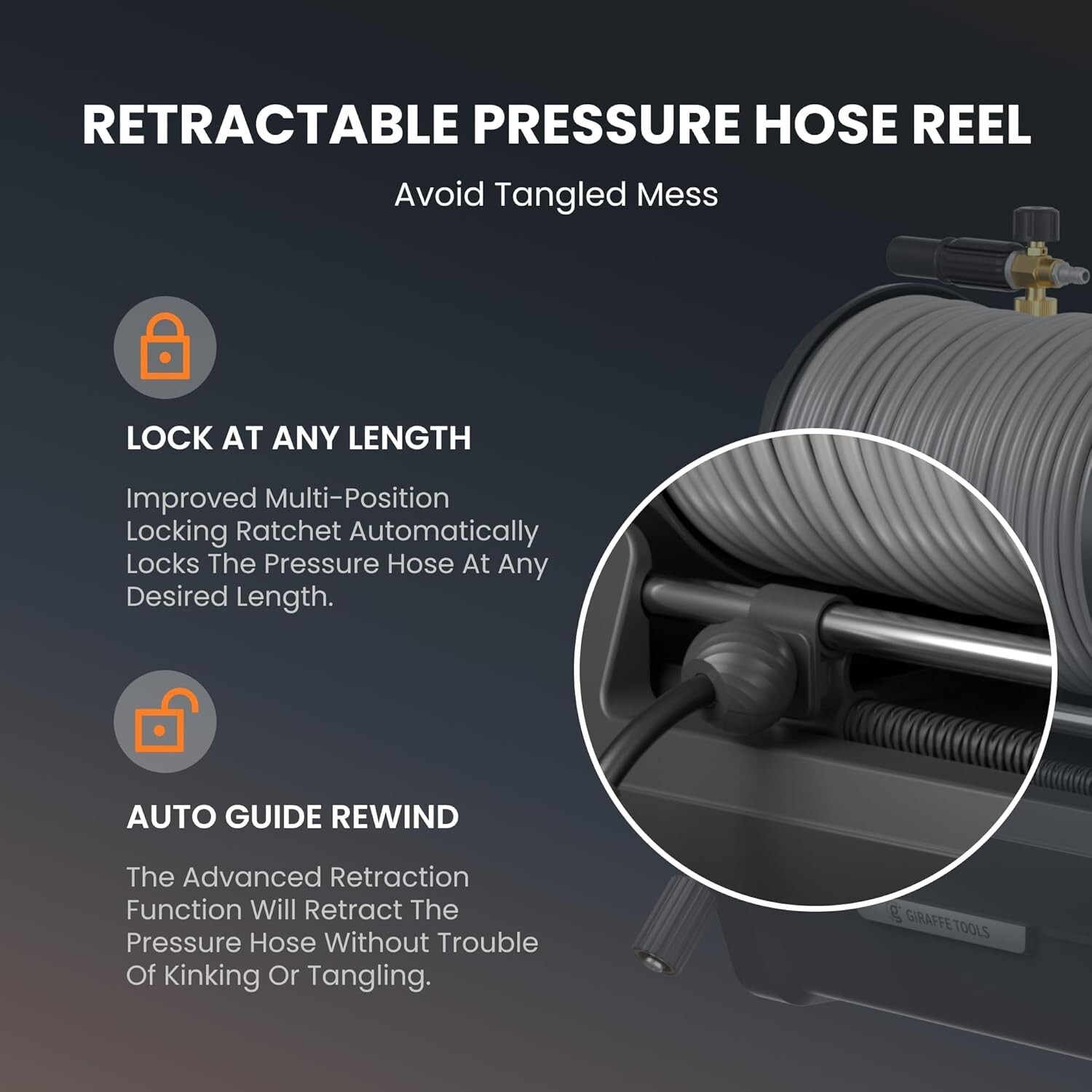 Electric Pressure Washer Wall Mount Max 2900 PSI, Ultra-Soft Hose 100FT, Plus+