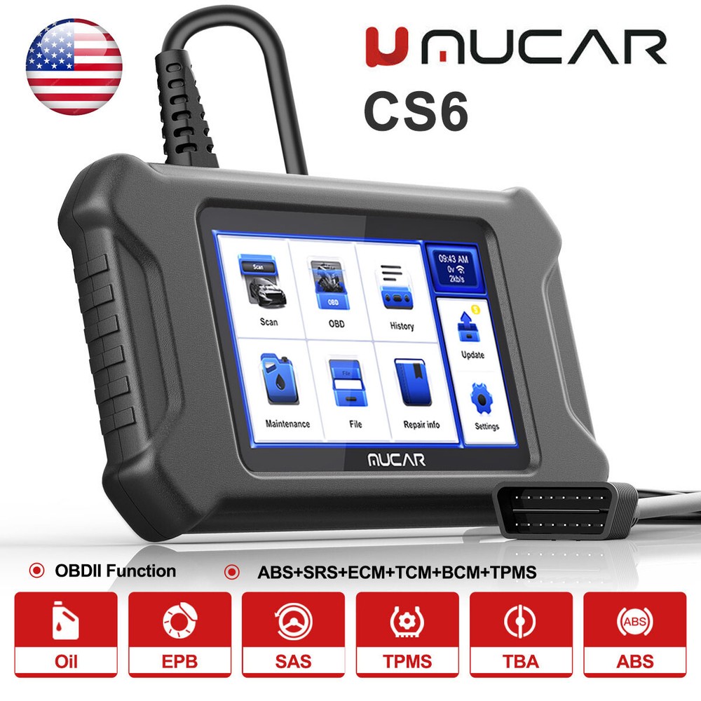 MUCAR CS6 Auto OBD2 Diagnostic Scan Tool Scanner Code Reader ABS SRS ECM TCM BCM