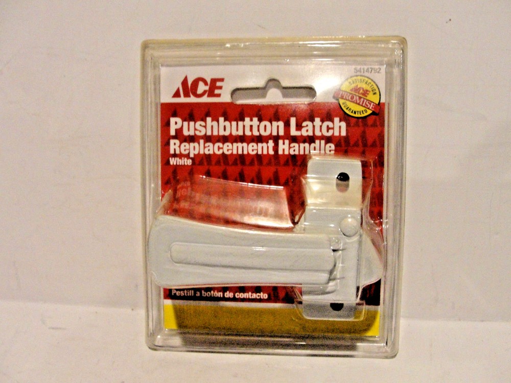 ACE Pushbutton Latch Replacement Handle White, # 5414792