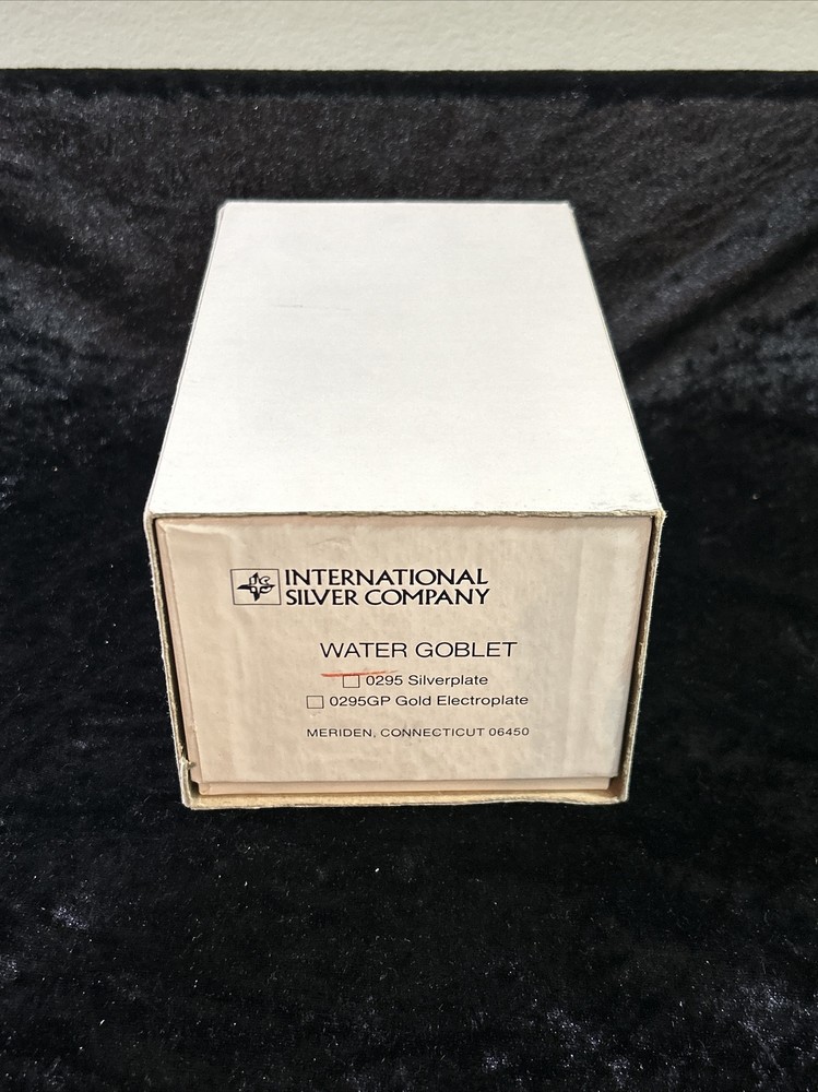 6" WATER GOBLET New In Box -Silverplate - INTERNATIONAL SILVER CO - 6 Available
