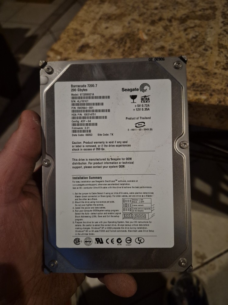 seagate external hard drive 200 Gb From Computer