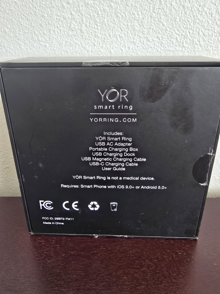 YOR LR11-10-SL Smart Ring Activity Tracker Silver Size 10