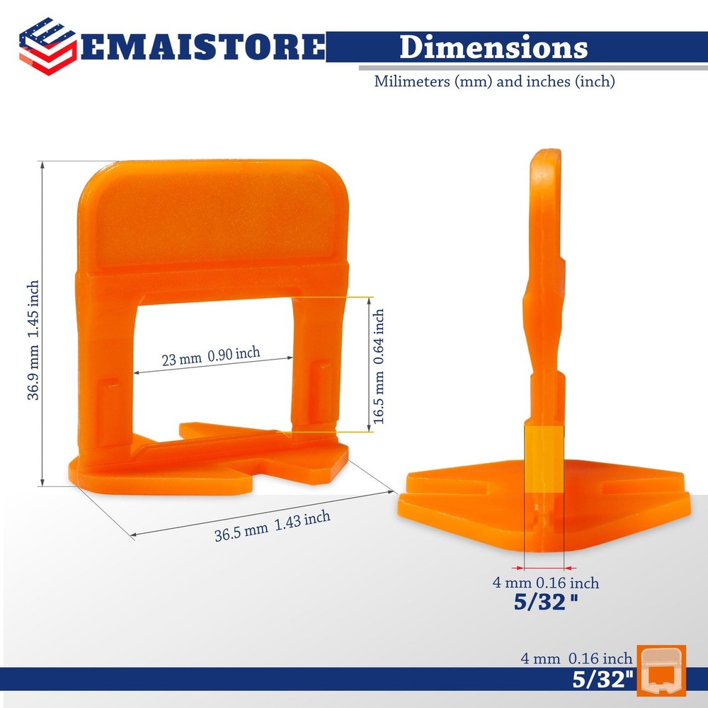 Tile Leveling System (5/32 Inch) – 600 Tile Spacers – Compatible wit