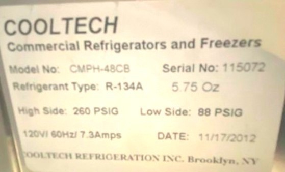 Display Bakery Case/ Cooltech CMPH-48CB Refrigerated Showcase/ 115V