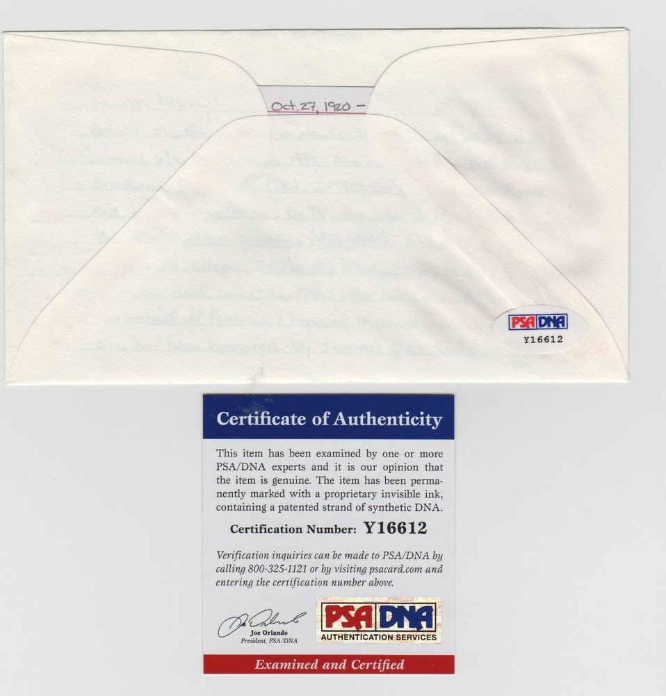 NANETTE FABRAY SIGNED AUTOGRAPH FIRST DAY ISSUE CACHE PSA CERTIFIED