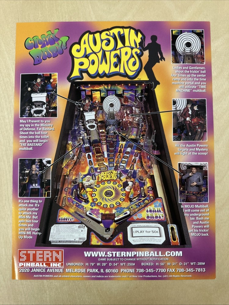 Stern Austin Powers Pinball Flyer