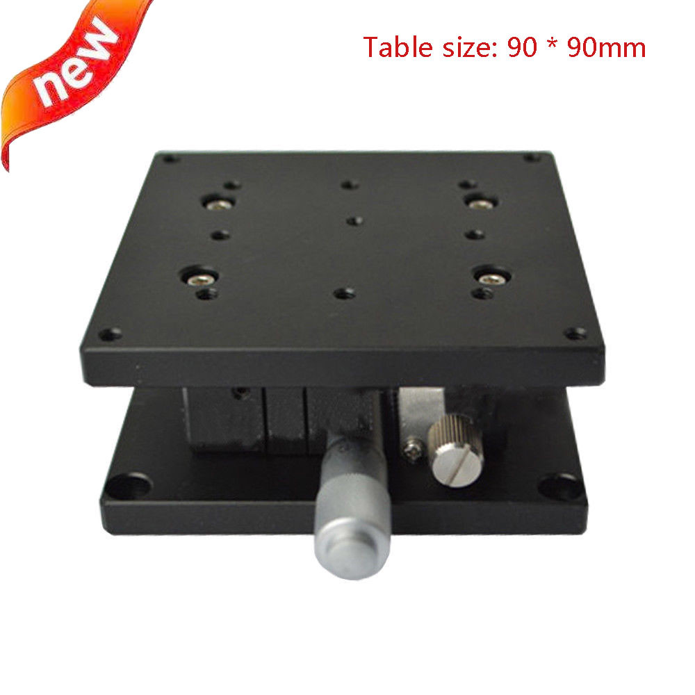 Z Axis Linear Stage Double Cross Rail Guide Platform Manual Sliding Table 90mm