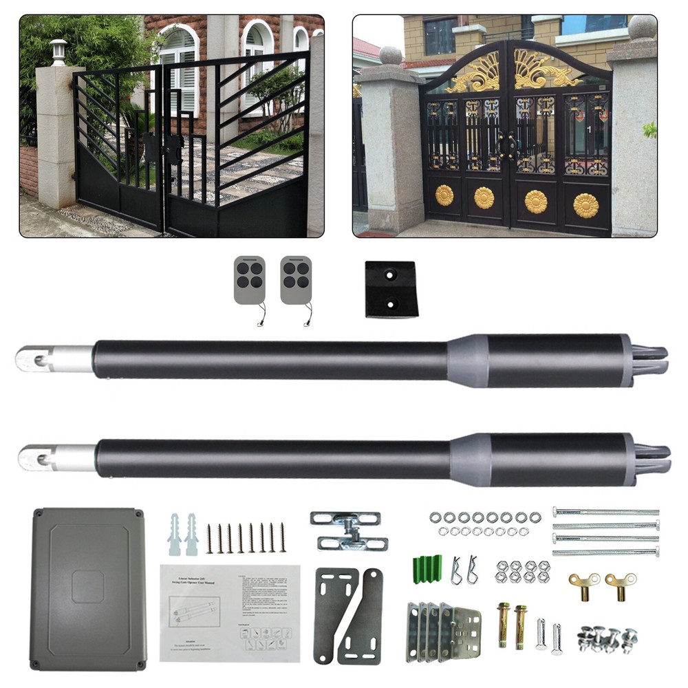 Dual Swing Gate Opener Security System w/ Remote Control Automatic Gate Opener