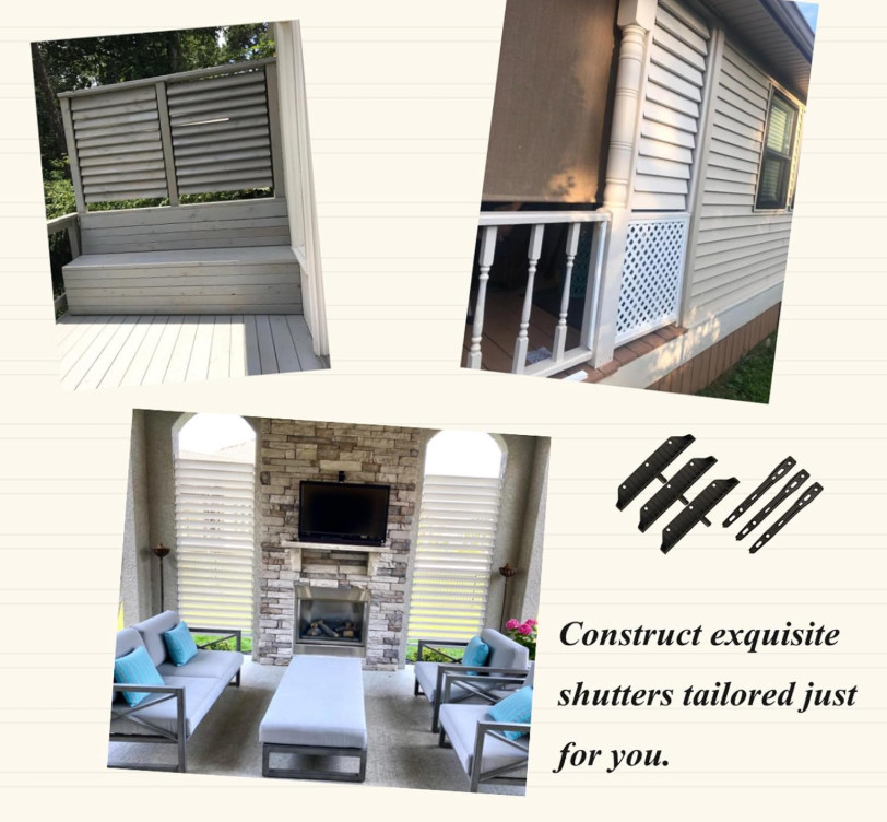 Explranltec Louver Bracket Kit, Deck Sunblind System, Shutters Hardware Syste...