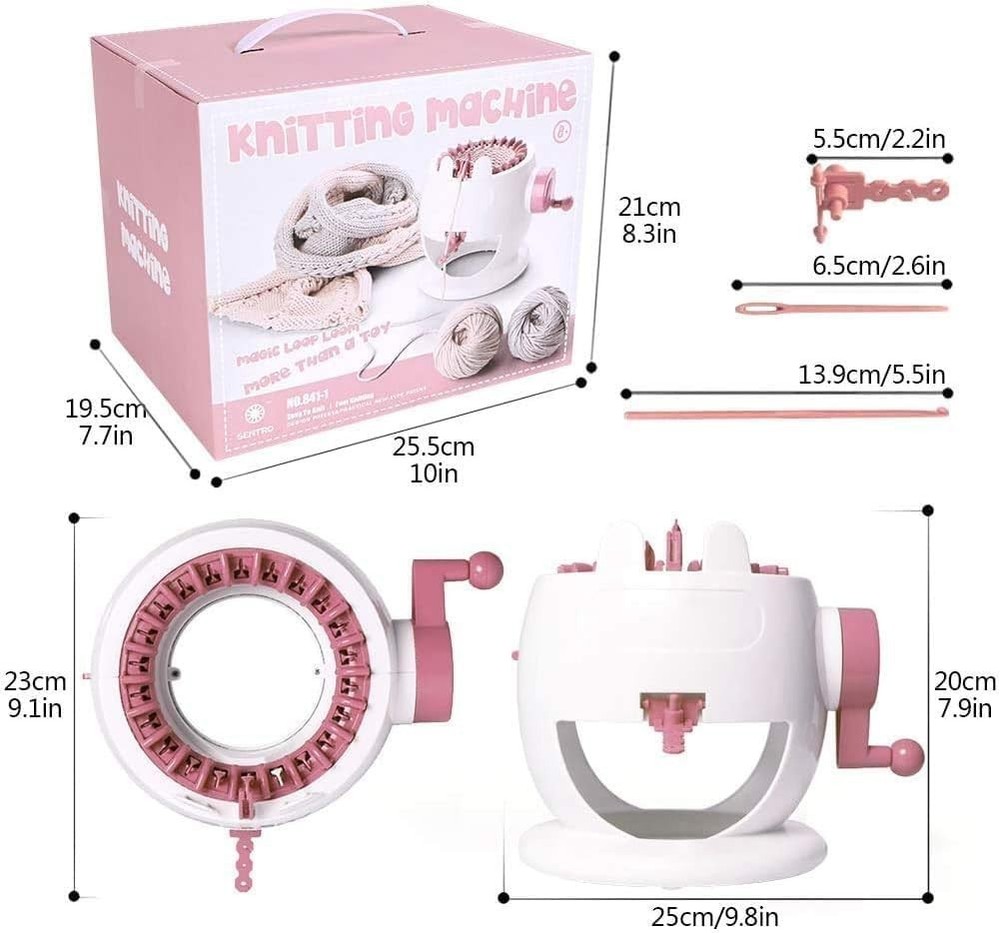 SENTRO 22 Needles Knitting Machine & Electric Adapter for Creative Knitting Fun
