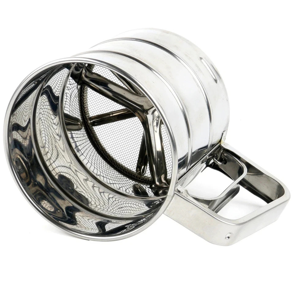 NEW Stainless Steel Sieve Cup Kitchen Tool Sifter Flour Cocoa Icing Sugar UK