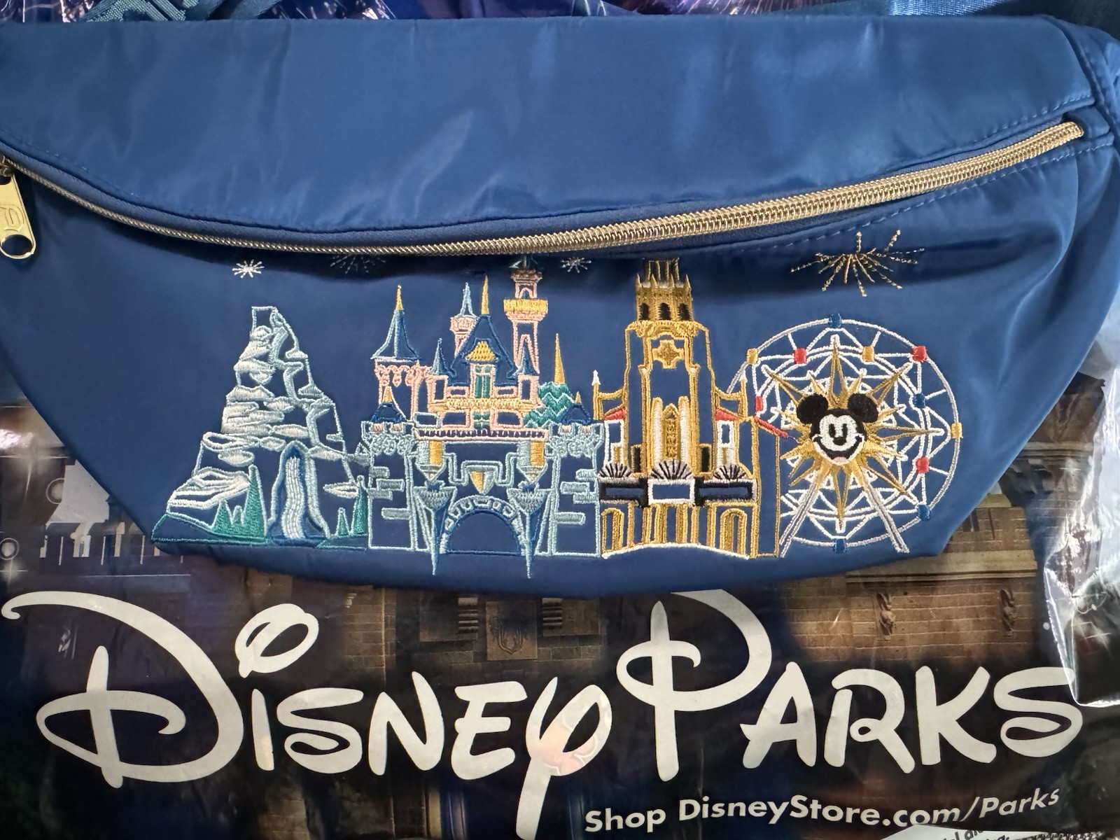 NEW Disneyland Belt Bag Fanny Pack Park Icons DCA Embroidered Mickey Castle