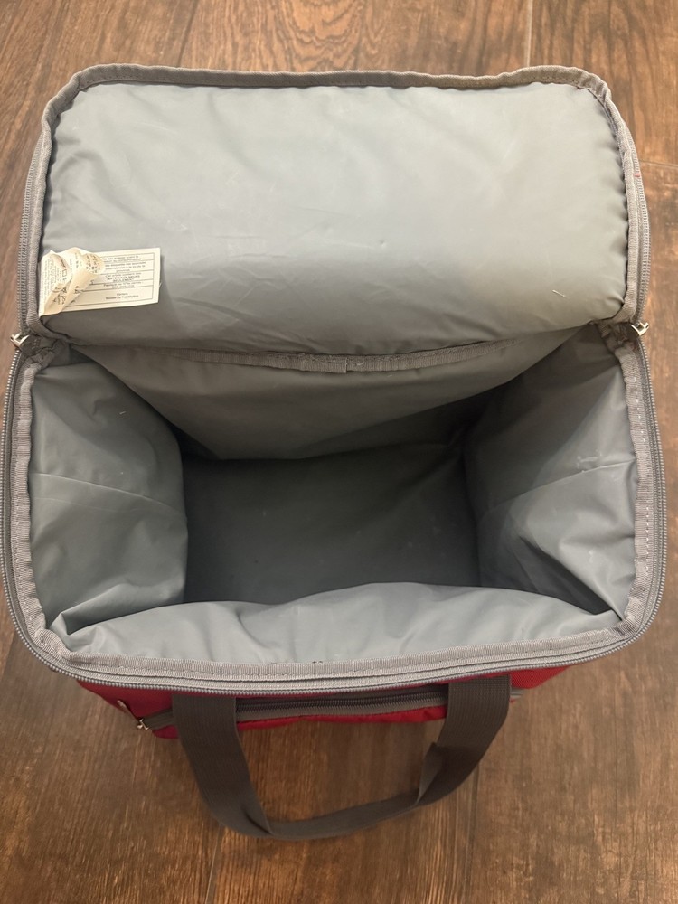Red Eddie Bauer Softside Zippered Cooler With Handle And Shoulder Strap