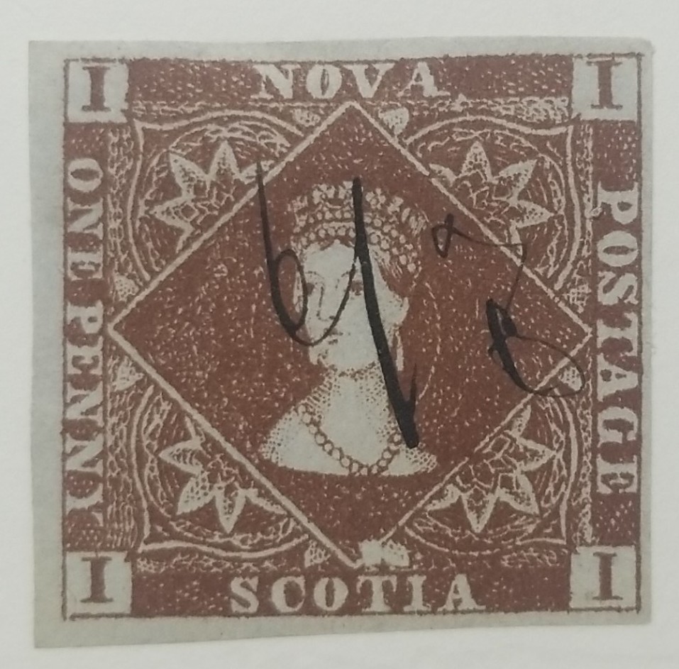 Nova Scotia 1F Pen Cancelled Litho Forgery Nice