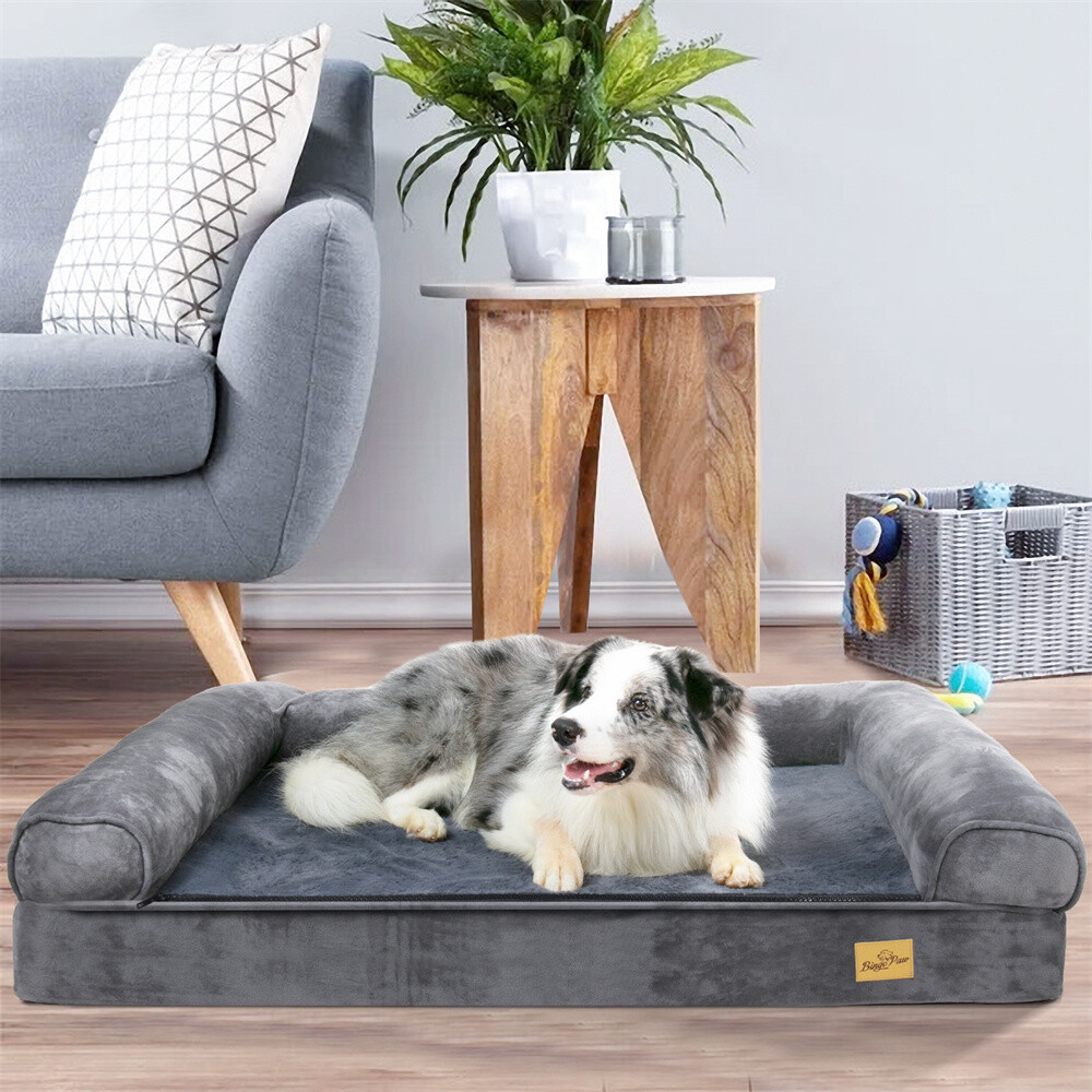 XXL Orthopedic Dog Bed Bolster Extra Large Dogs Foam Sofa with Removable Cover