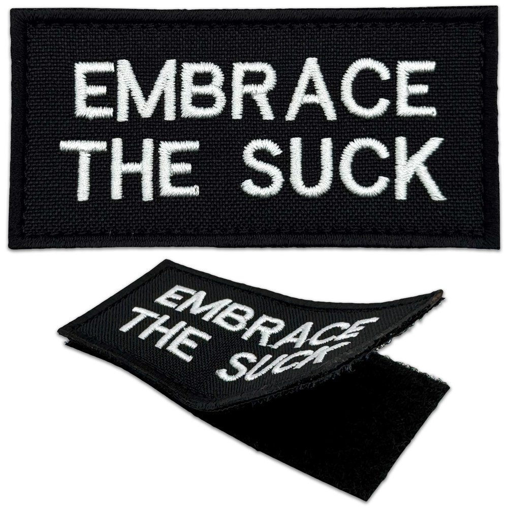 2Pcs Embrace The Suck Patch Set, Embroidered Hook and Loop