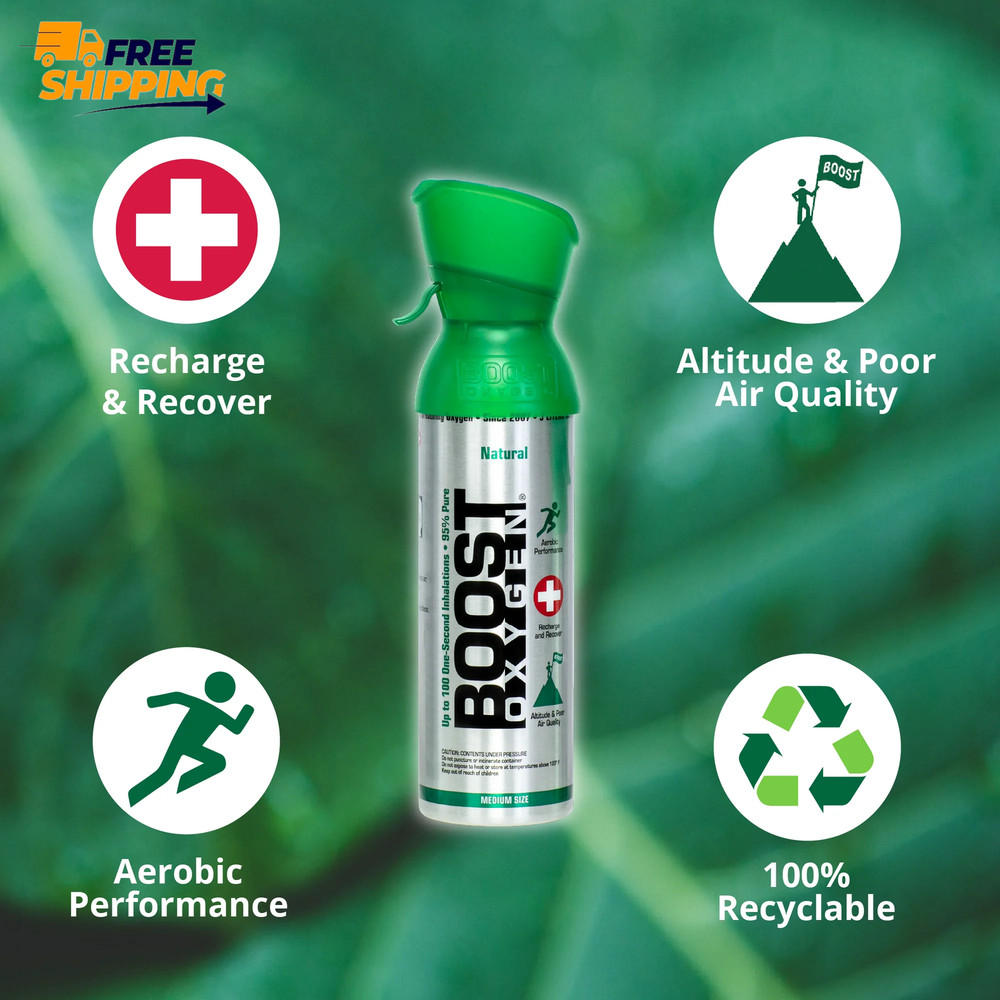 (3 Pack) Portable Canned Oxygen, Natural, 5L